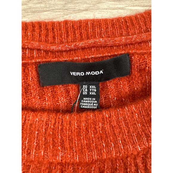 Vero Moda Leroya Crew Neck Pullover Sweater Burnt Orange XXL - Picture 3 of 6